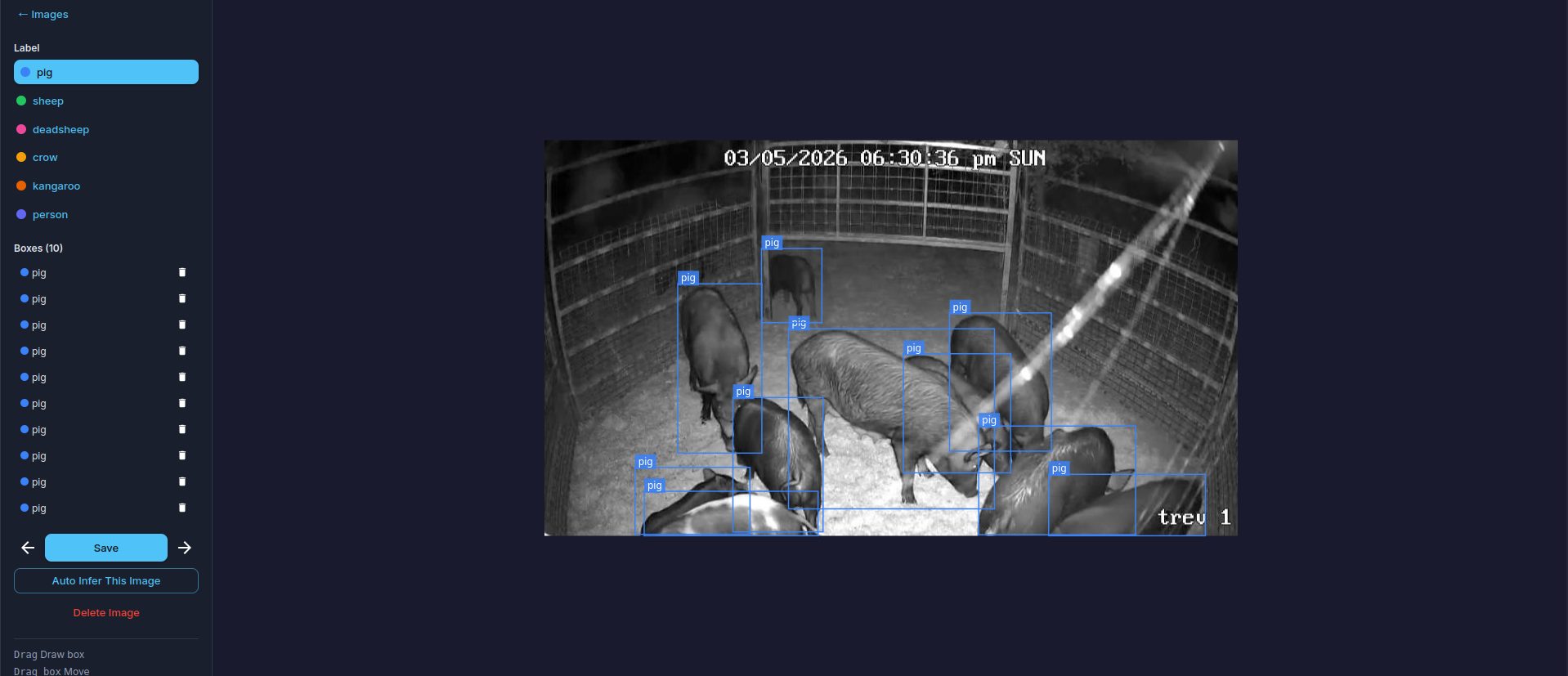 Bounding box annotation interface with multi-class labels